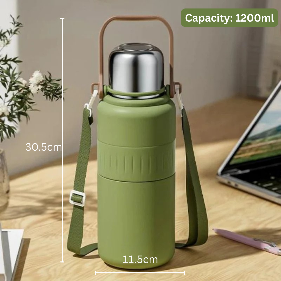 HOMERO Stainless Steel Insulated Water Bottle – 1.2L Durable Design