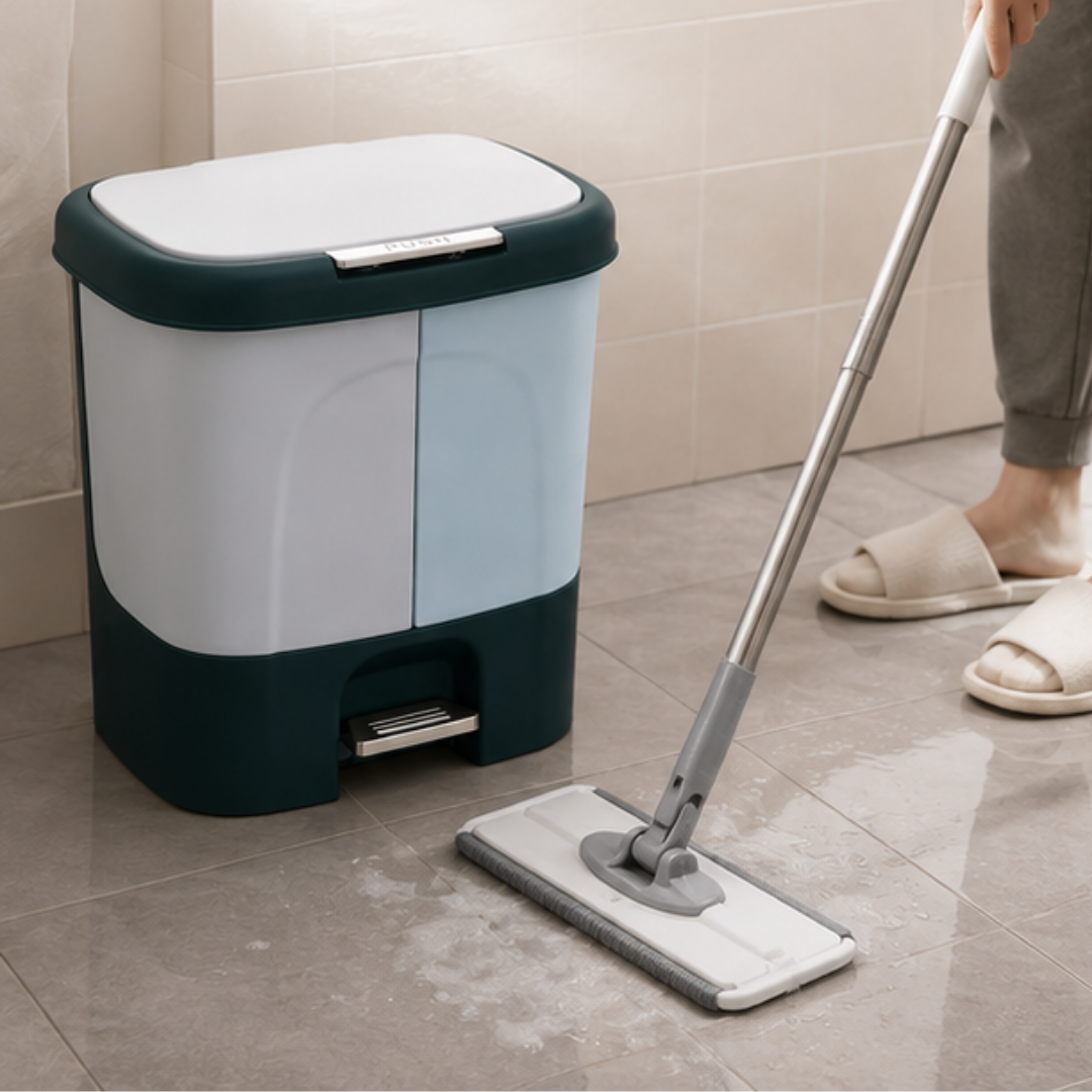 Dual Compartment Double Lid Waste Segregation Pedal Dustbin