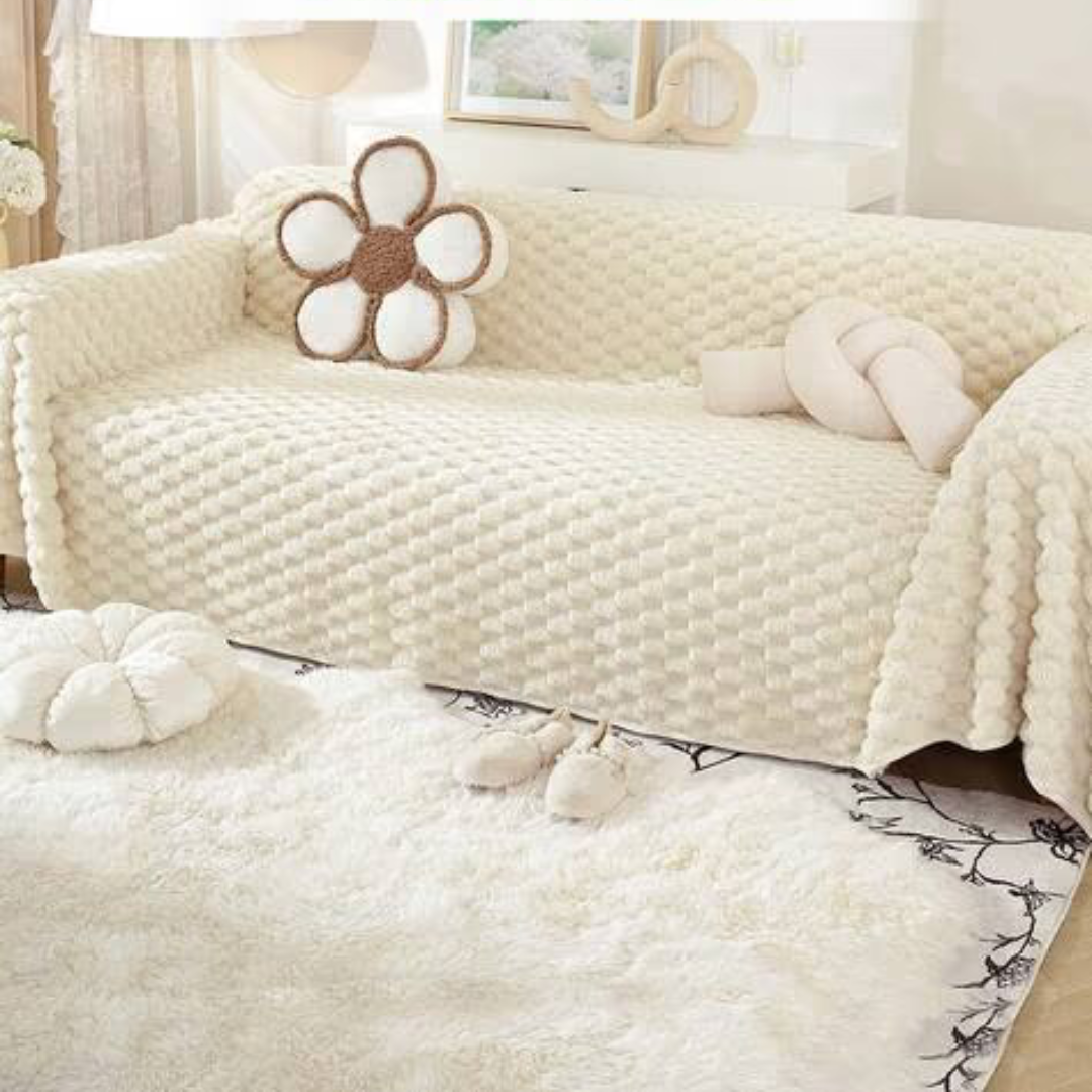 Luxury Honeycomb Plush Chenille Fabric Sofa Cover