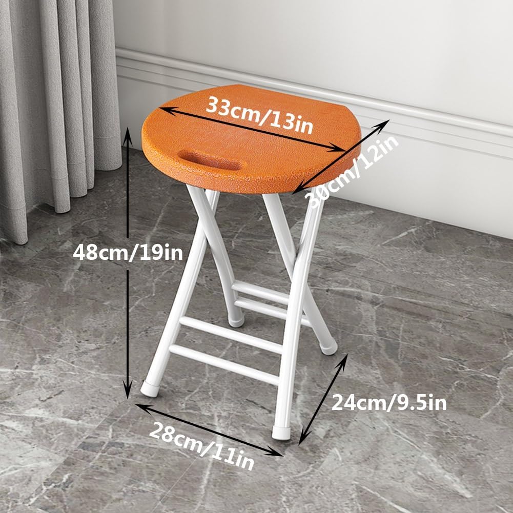 Portable Folding Stool Lightweight Heavy Duty Plastic Seat with Metal Frame