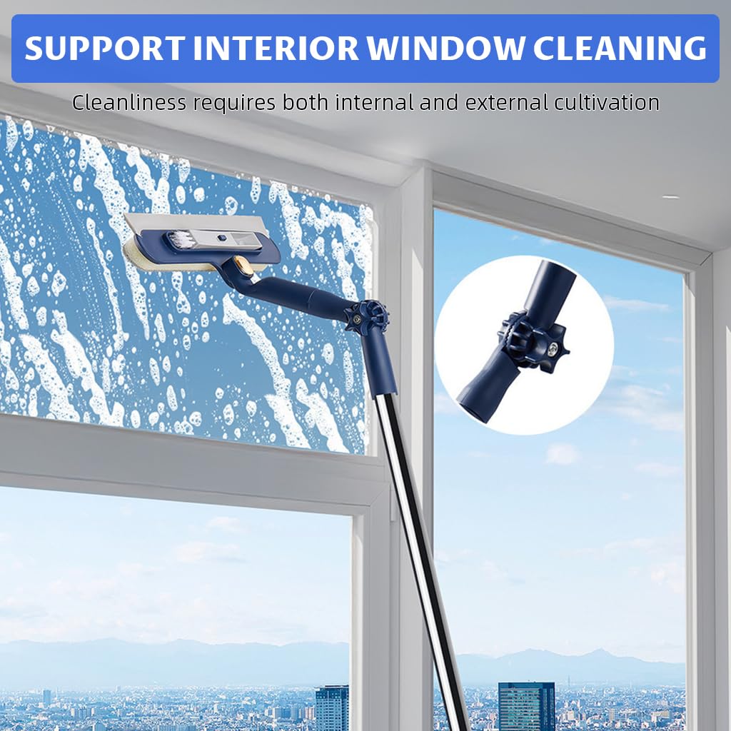 2 in 1 Window Cleaning Squeegee with Microfiber Wiper