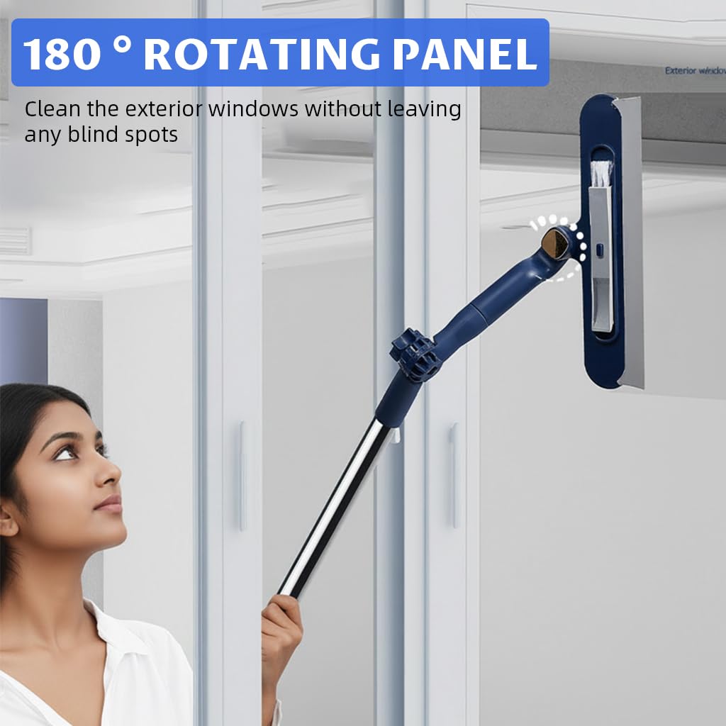 2 in 1 Window Cleaning Squeegee with Microfiber Wiper