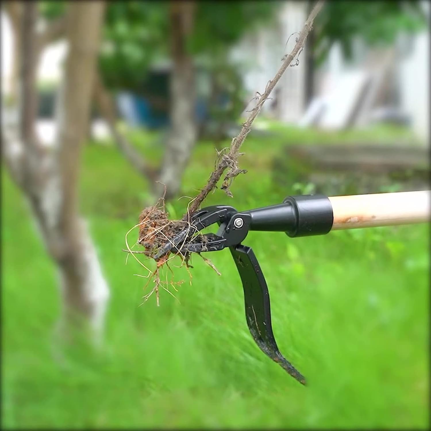HOMERO Long Handle Steel Weeding Tool with Efficient 4-Claw Design