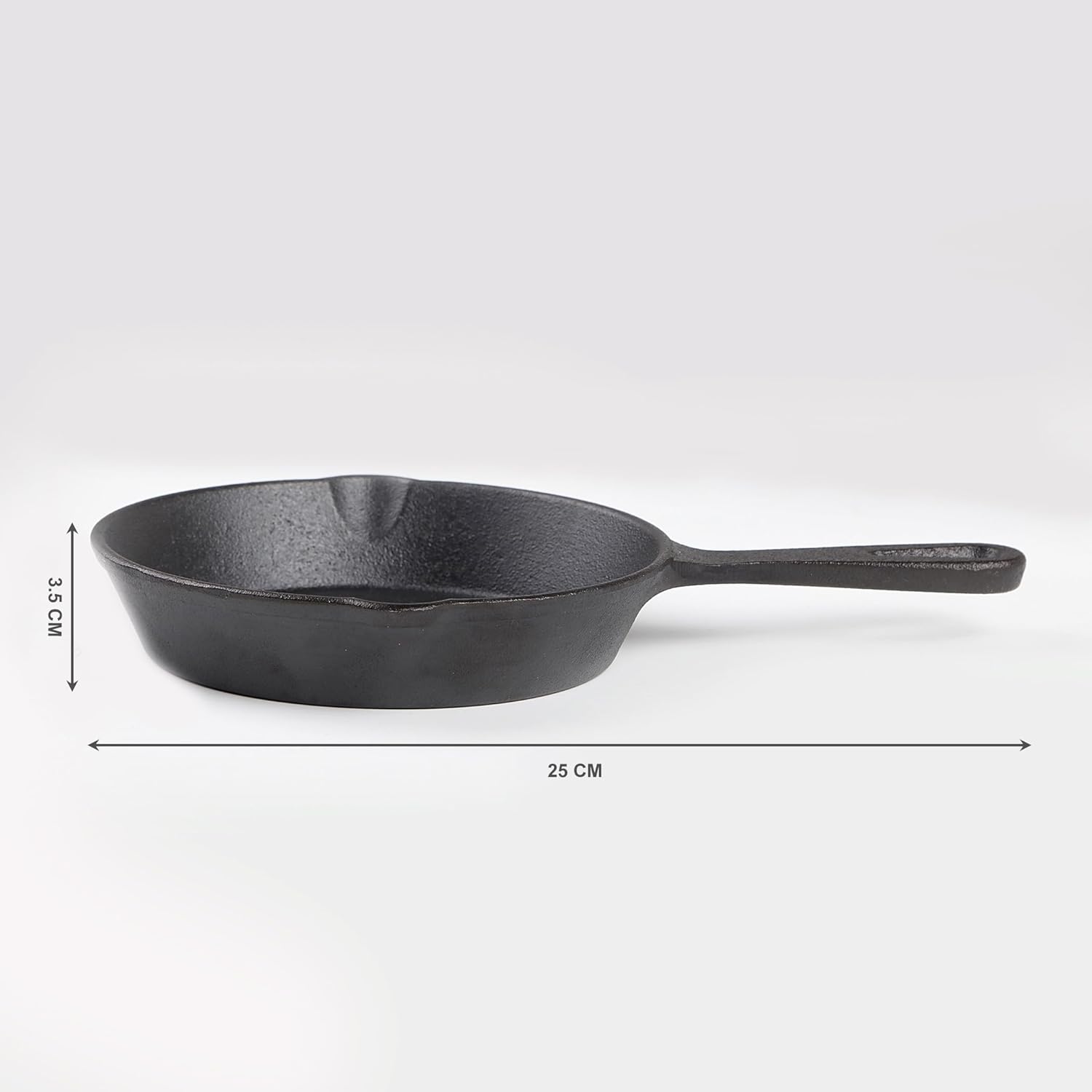 HOMERO Cast Iron Frying Pan with Natural Non-Stick Finish 25cm