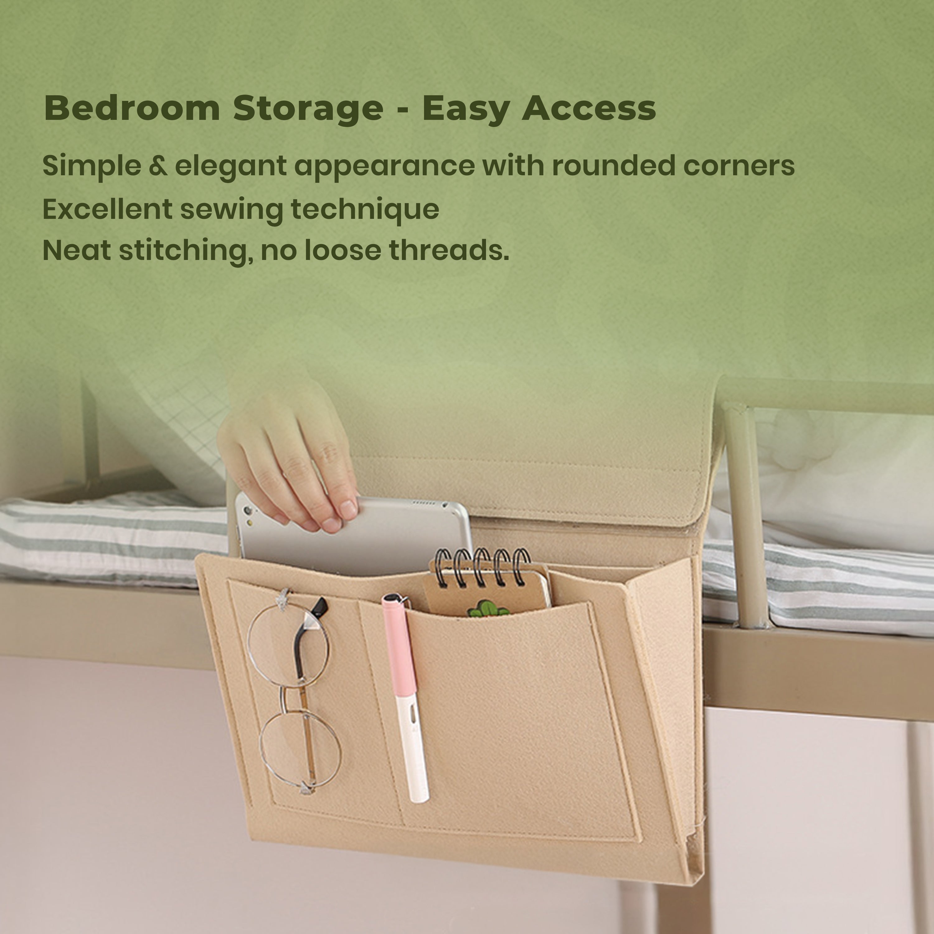 Multipurpose Felt Bedside Storage Organizer Bag