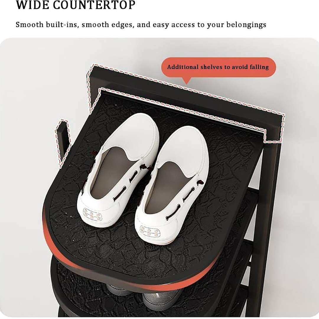 HOMERO 7 Tier Glossy Black Modern Multi-Purpose Storage Rack