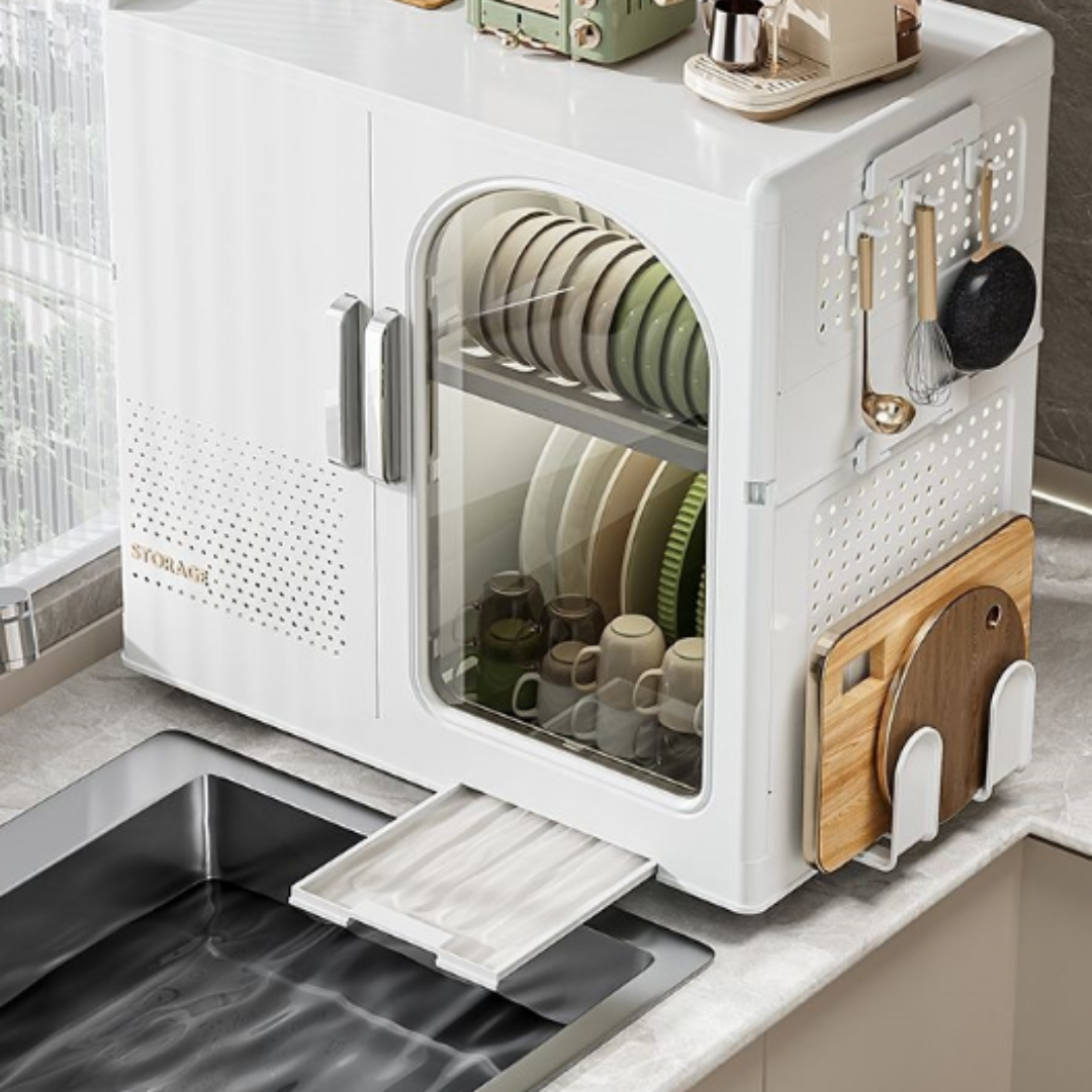 Homero All-in-One Magnetic Double Door Smart Space Utensils Storage Cabinet