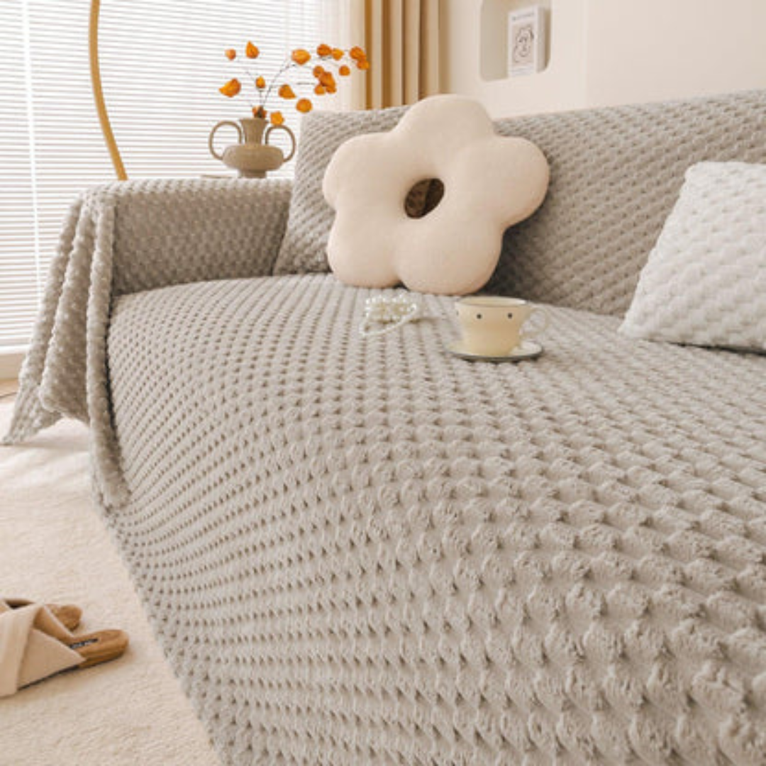 Luxury Honeycomb Plush Chenille Fabric Sofa Cover