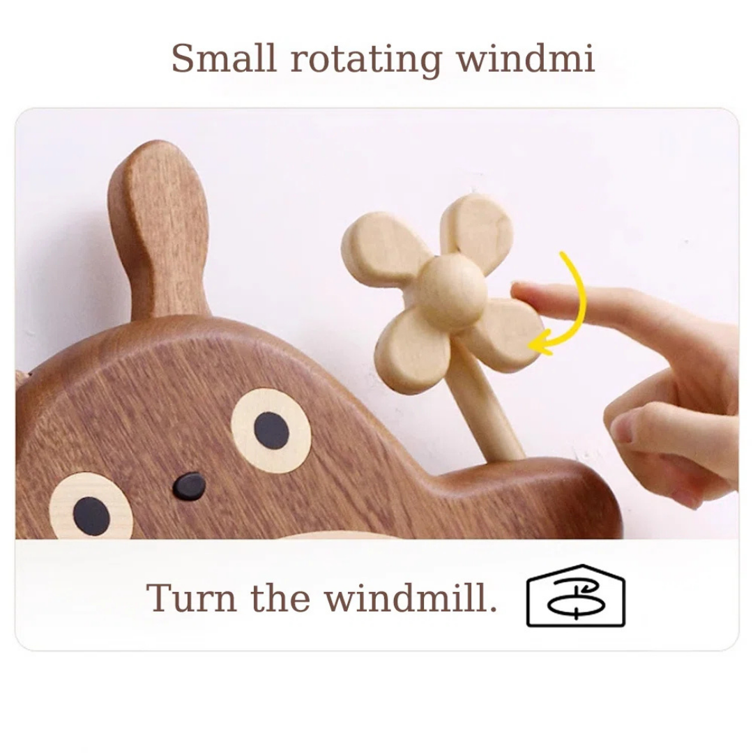 HOMERO Cute Cartoon Rabbit Decorative Analog Wall Clock