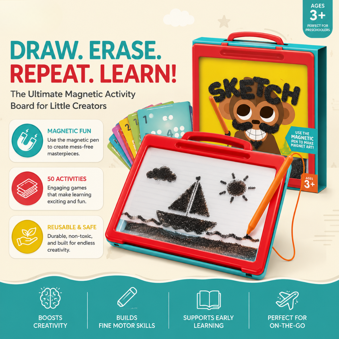 Reusable Magnetic Writing and Drawing Tablet Educational Creative Activity Board