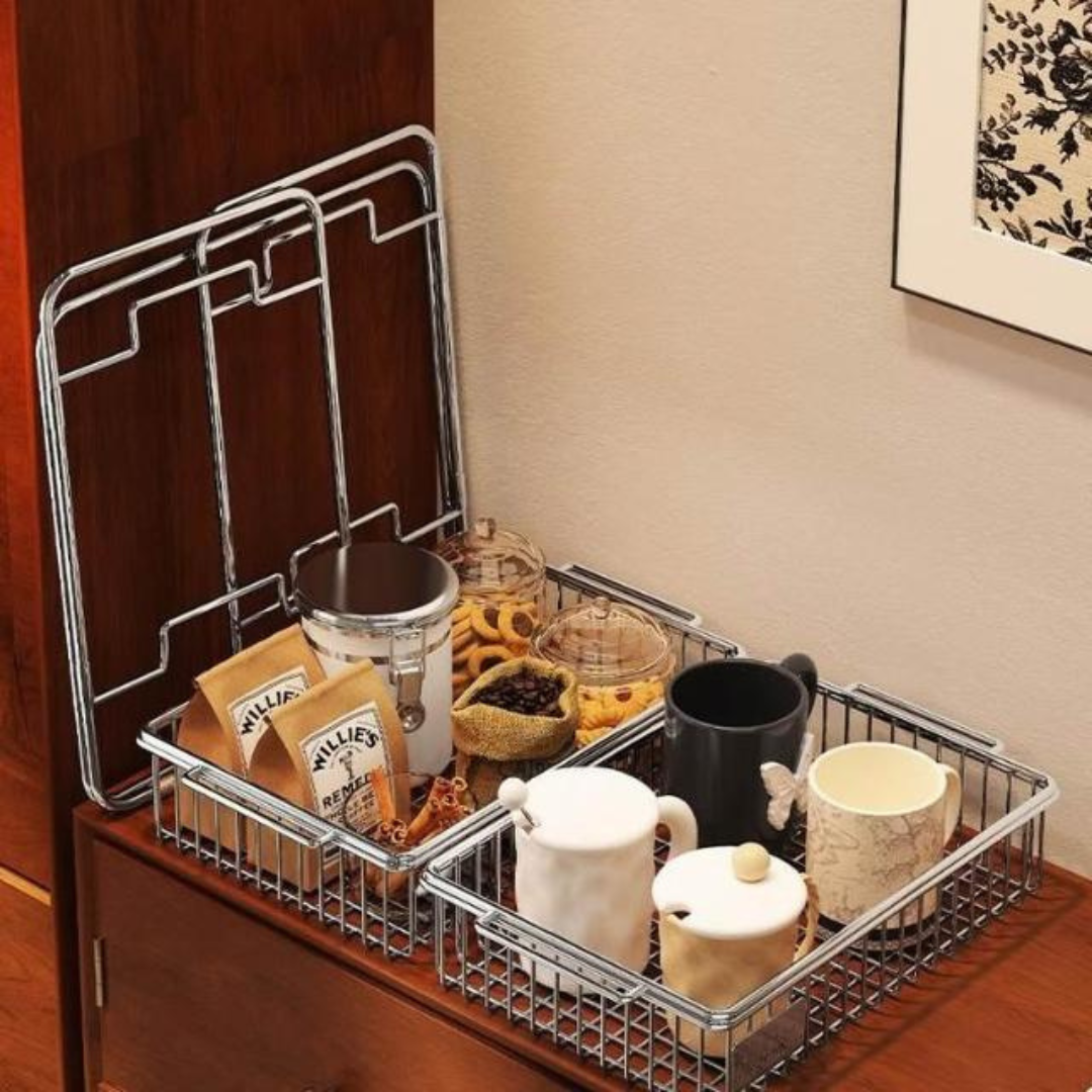 Double Layer Stainless Steel Countertop Storage Rack