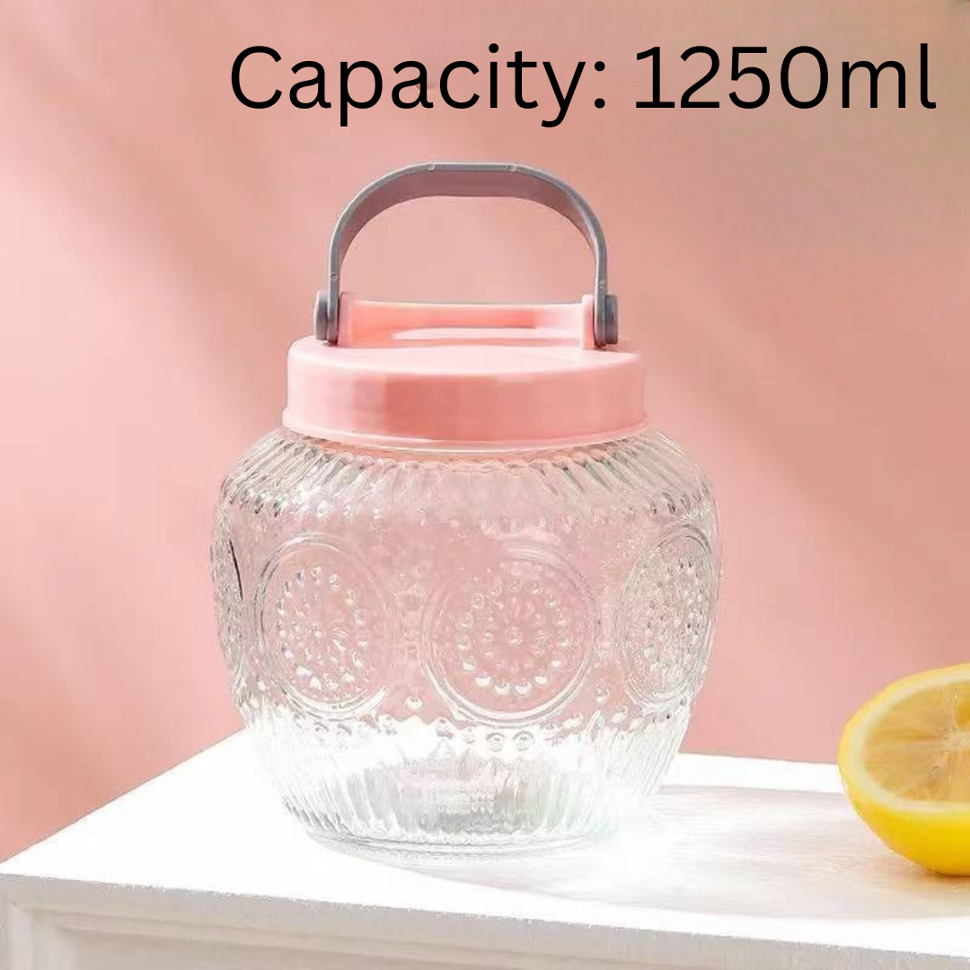 Homero Multi-Use Glass Jar with Handle and Airtight Lid Set of 3