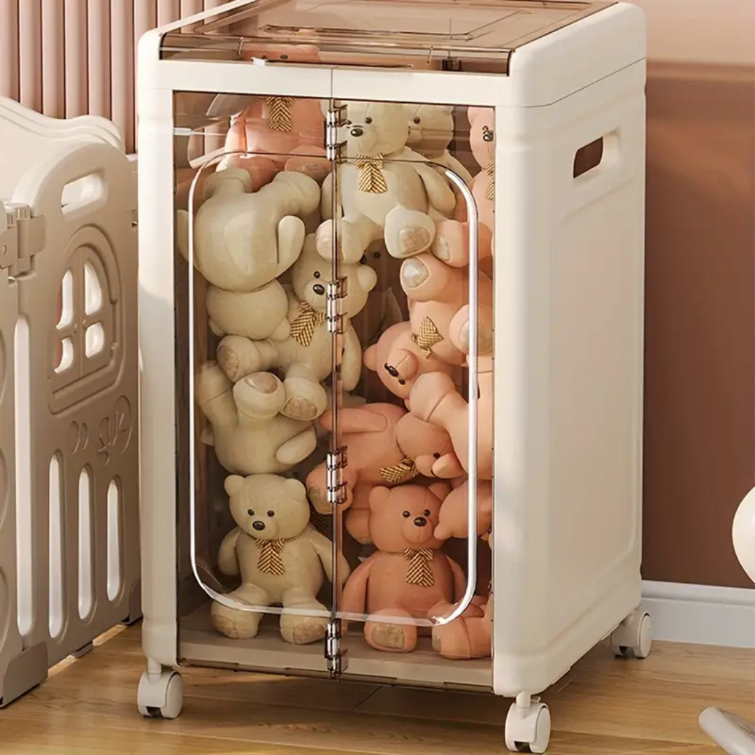 HOMERO Multi-Purpose Foldable Transparent Storage Box with Wheels