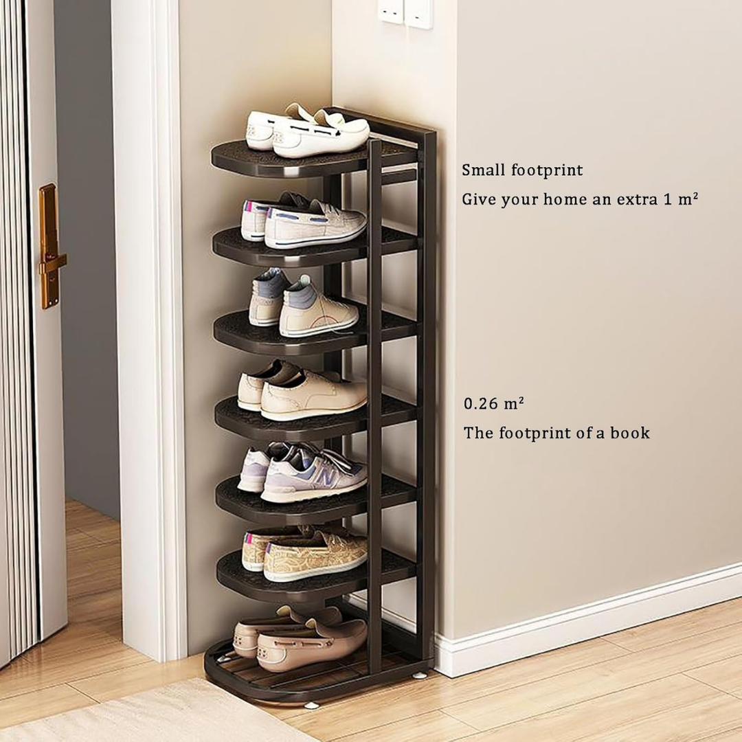 HOMERO 7 Tier Glossy Black Modern Multi-Purpose Storage Rack