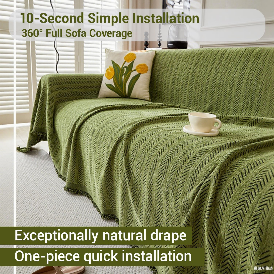 Reversible Elegant Chenille Fabric Wrinkle-Resistant Build Sofa Cover