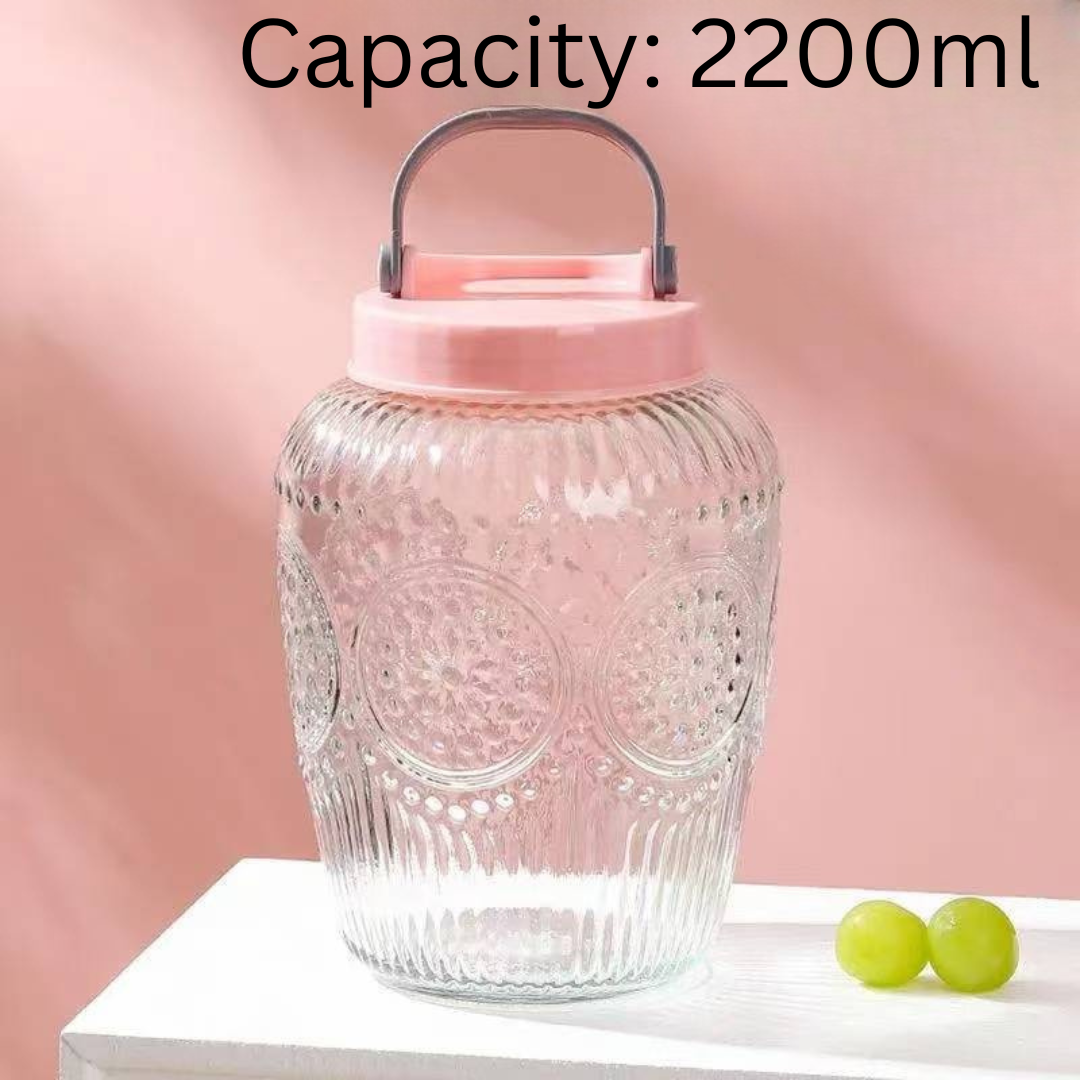 Homero Multi-Use Glass Jar with Handle and Airtight Lid Set of 3