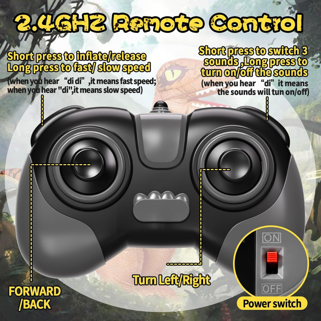 HOMERO Inflatable Kids Entertainment RC Dinosaur Toy