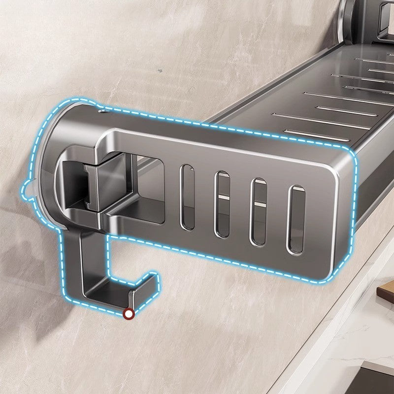 Suction cup Wall Mounted Kitchen Rack with Hook