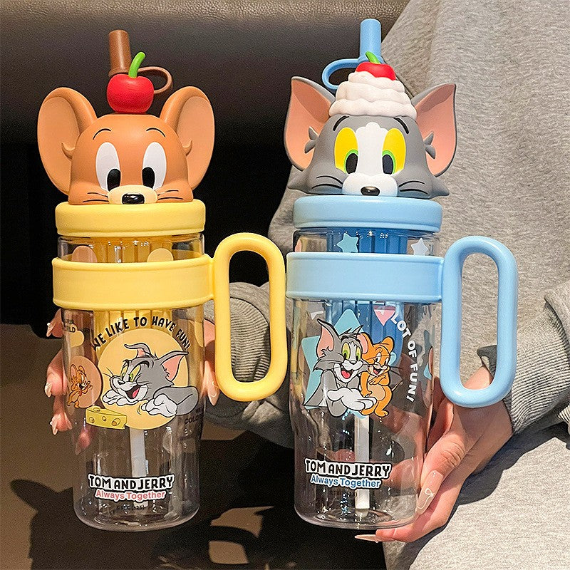 Homero Cute Cartoon Kids Water Bottle with Straw - 1060ml Capacity