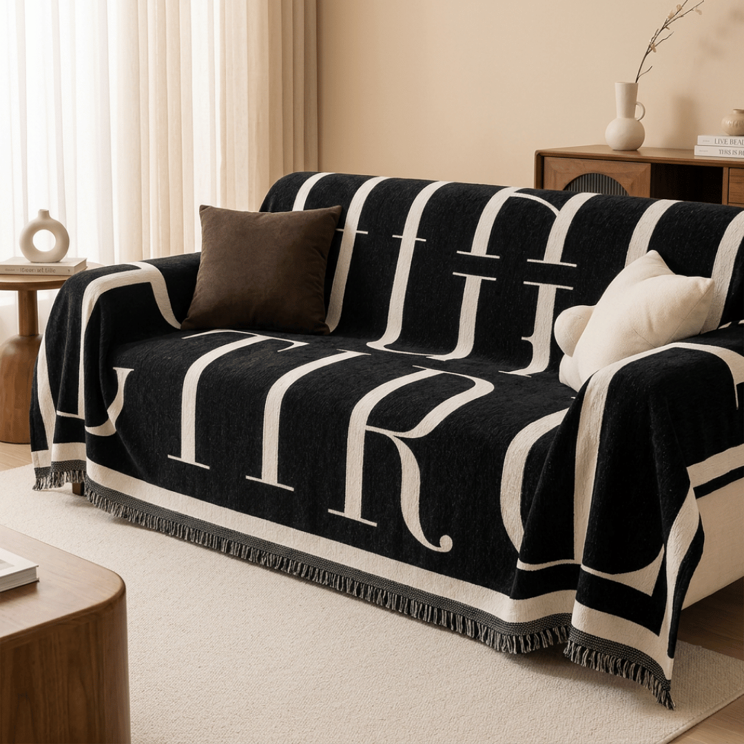 Chenille Fabric Luxury Reversible Throw Sofa Cover