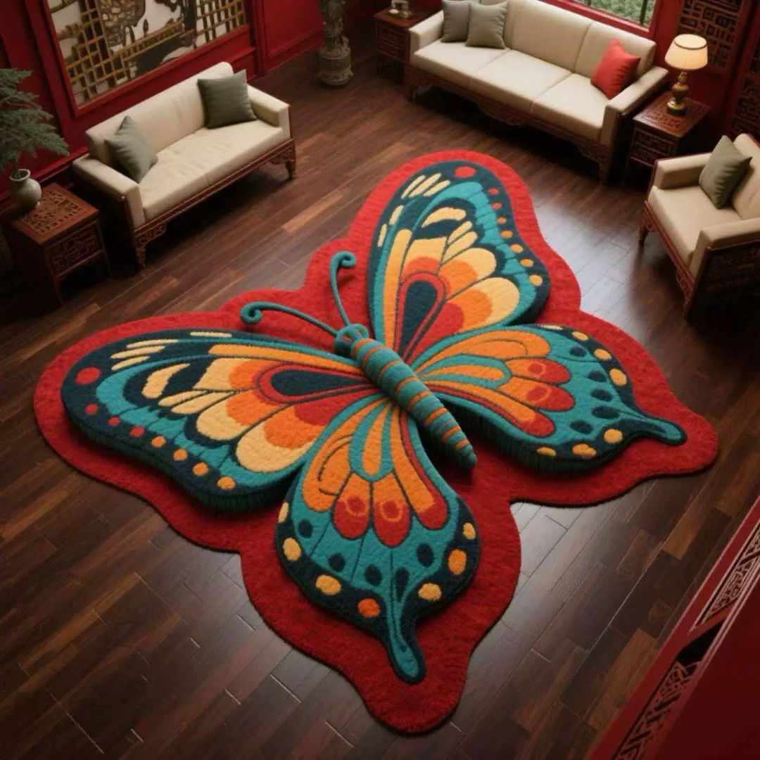 Homero Soft Butterfly Carpet Rug Thick Fluffy Handwoven - 80x120cm