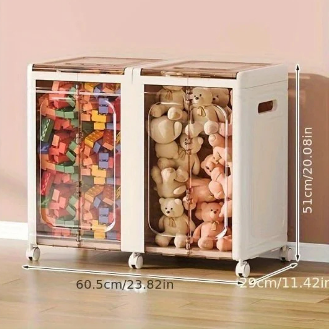 HOMERO Multi-Purpose Foldable Transparent Storage Box with Wheels