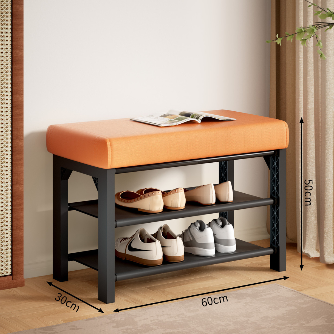 Premium Entryway Shoe Organizer Bench with Padded Seat