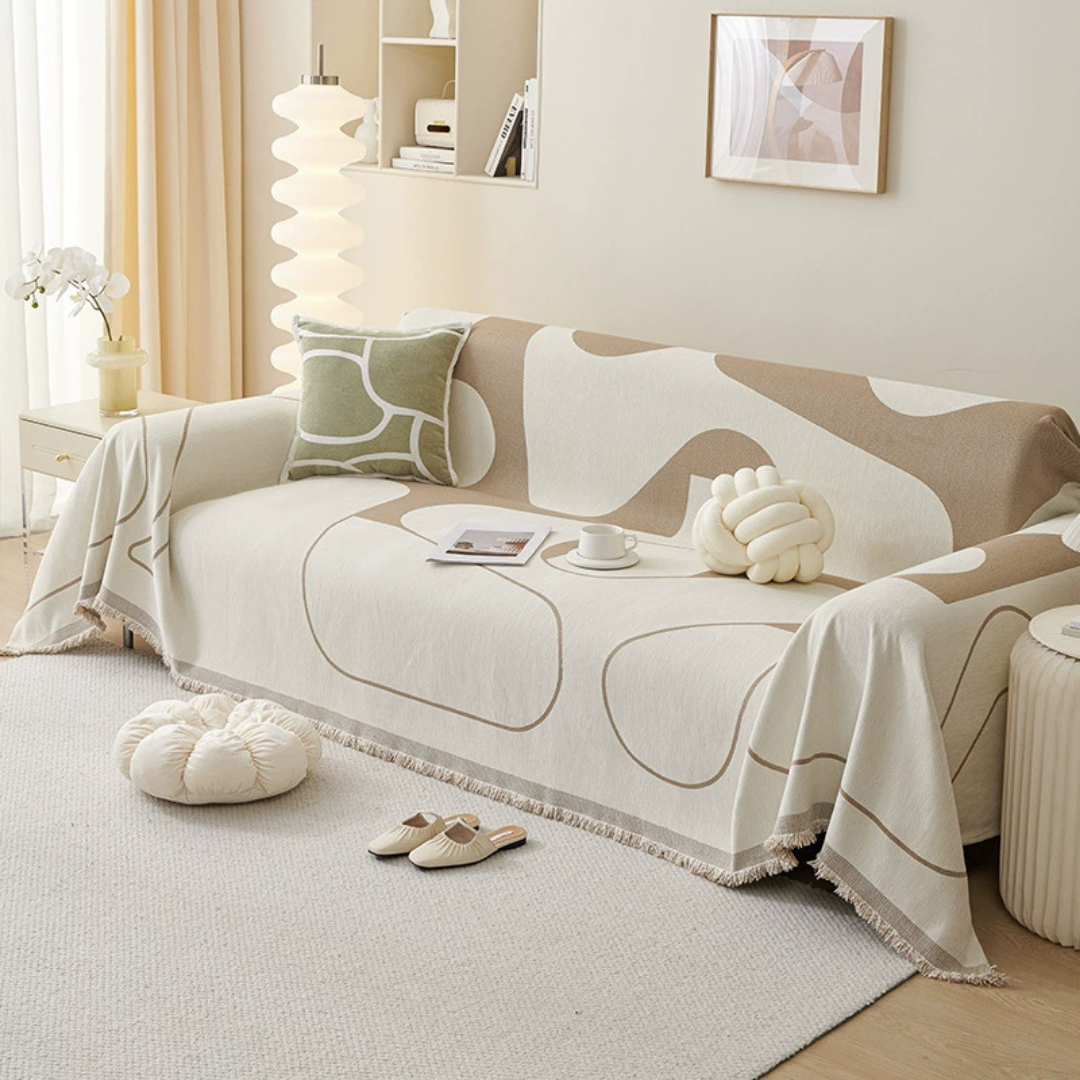 Unique Pattern Chenille Fabric Luxury Reversible Sofa Throw Cover