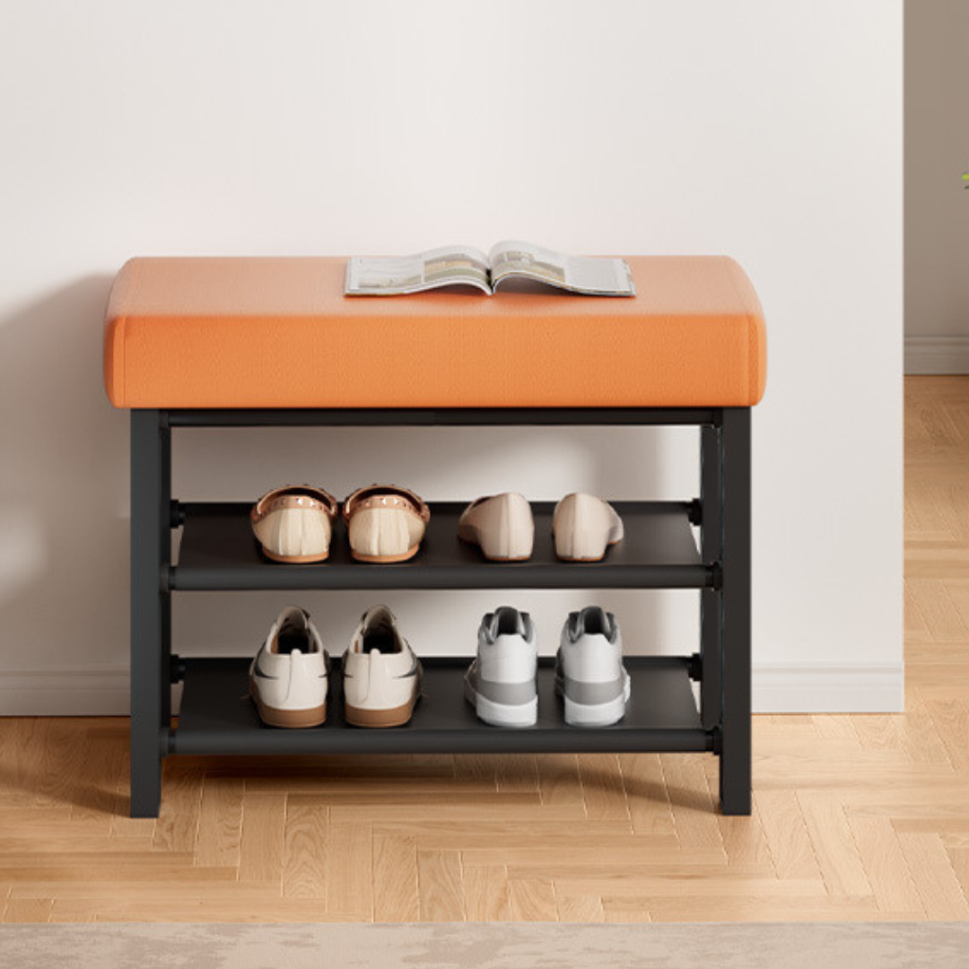 Premium Entryway Shoe Organizer Bench with Padded Seat