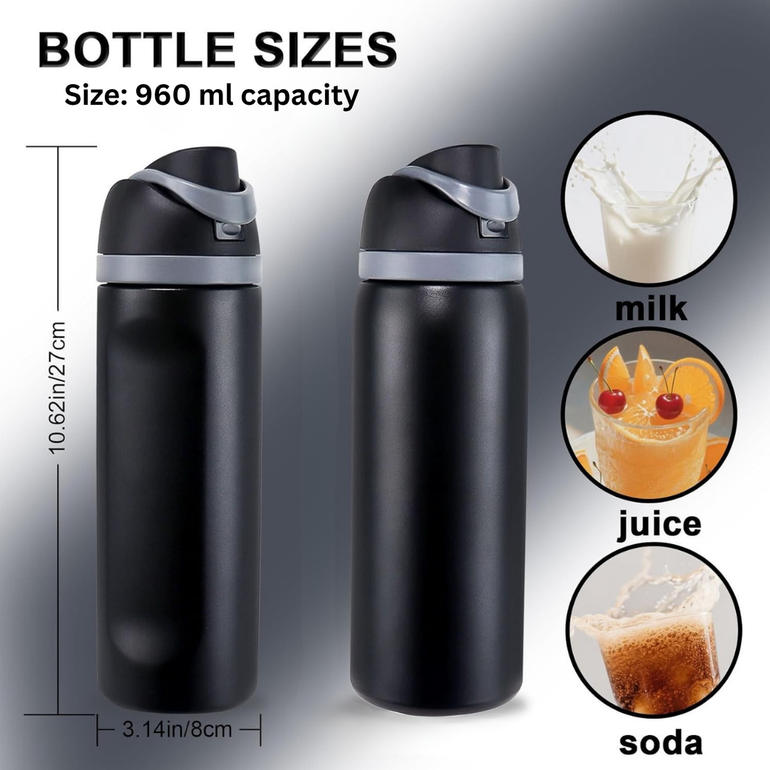 HOMERO Premium Insulated Stainless Steel BPA Free Water Bottle - 960ml