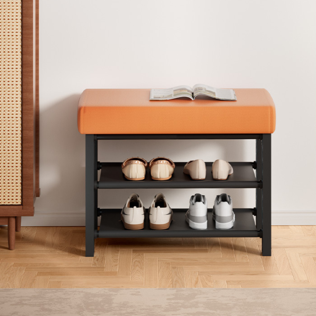 Premium Entryway Shoe Organizer Bench with Padded Seat