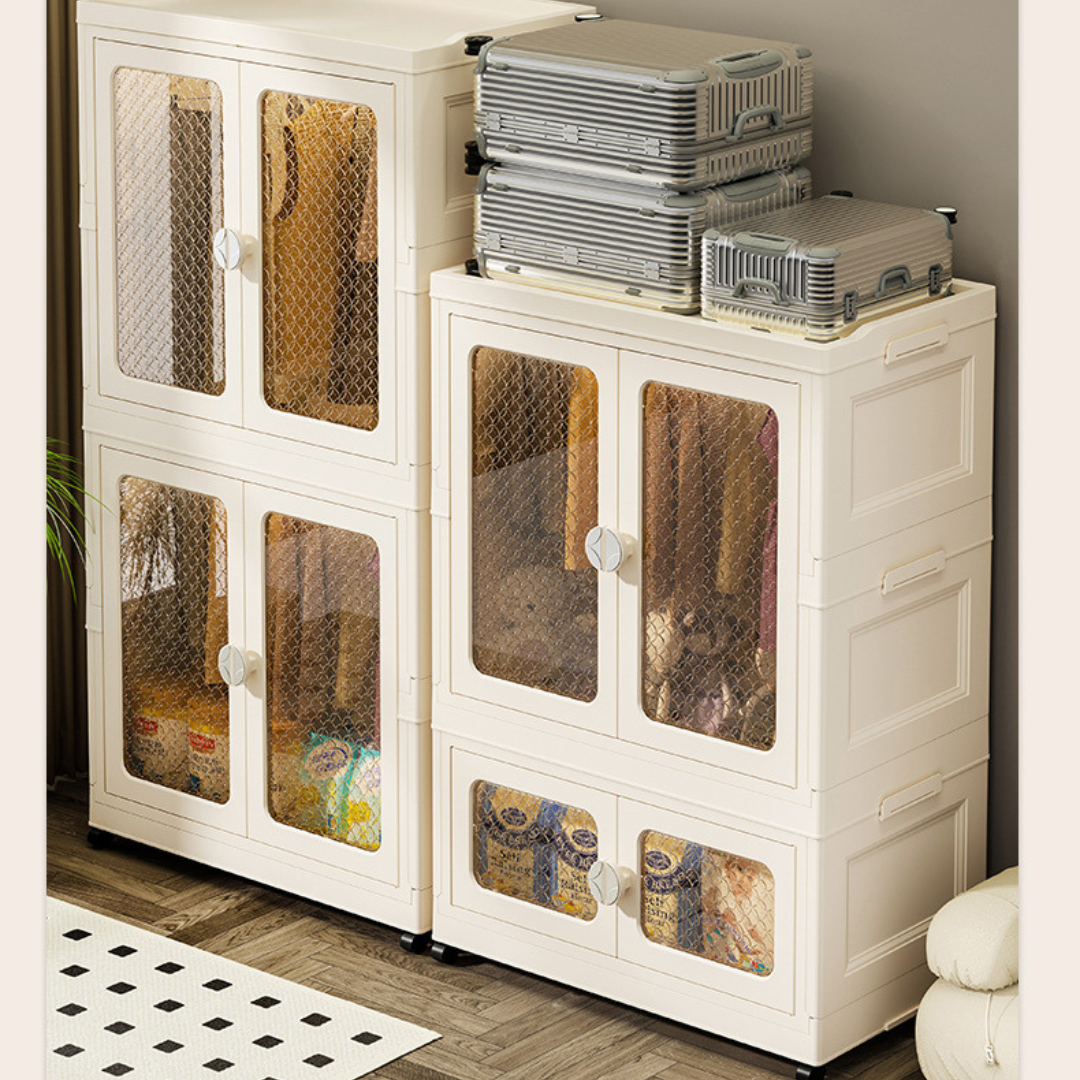 Premium Build Quality Foldable Storage Cabinet Wardrobe with Wheels