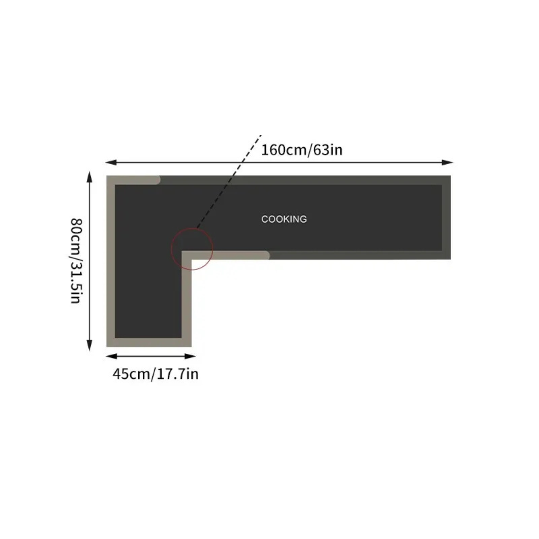 L-Shaped Water Absorbing Mat with Anti-Slip Design