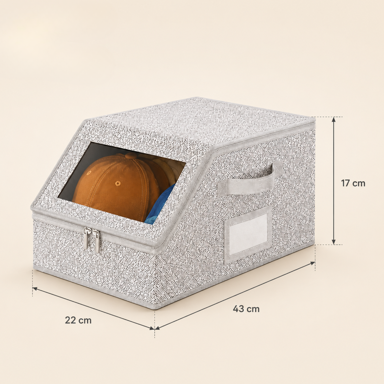 Large Capacity Hat Organizer Box with Clear Display Window