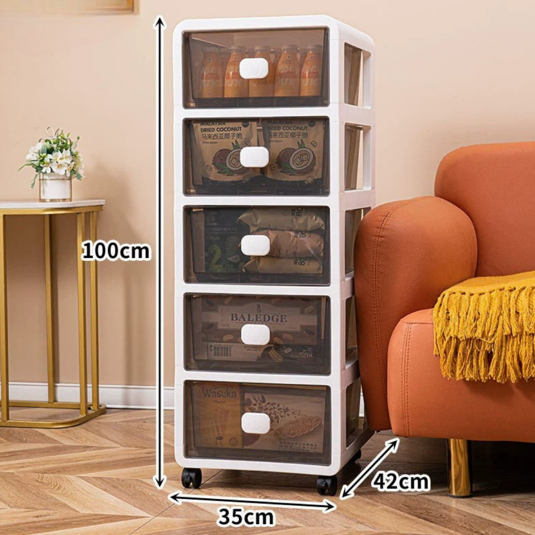 HOMERO Multi-Layer Plastic Drawer Mobile Slim Storage Cabinet