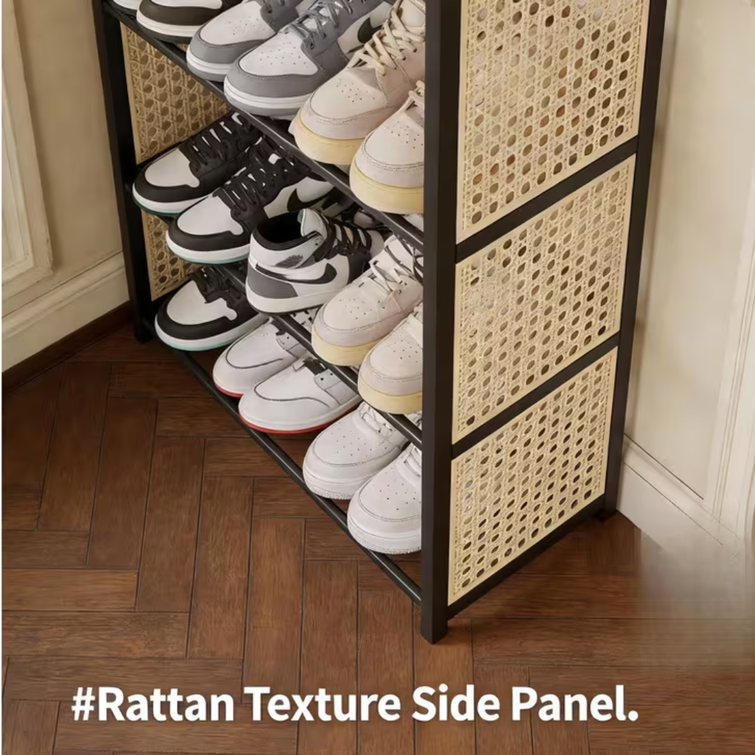 5 Tier Shoe Storage Cabinet with Decorative Top Shelf