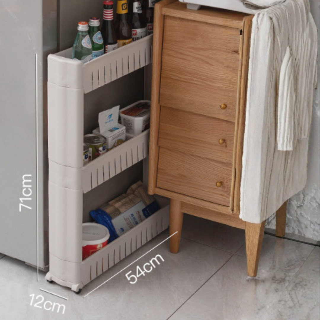 Multi-Tier Slim Rolling Storage Rack with Smooth Movable Wheels