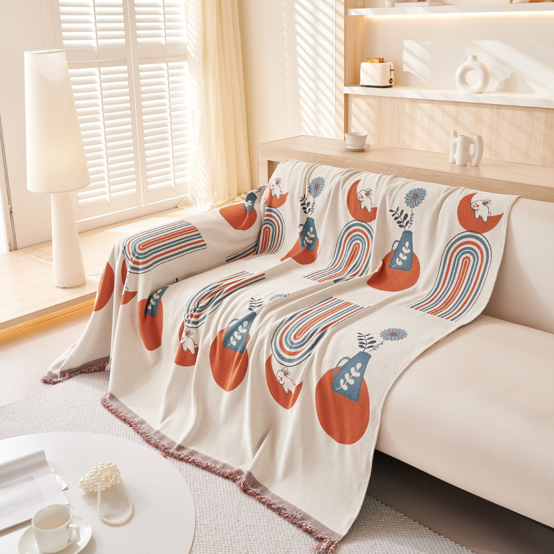 Premium Decorative Living Room Throw Blanket Chenille Sofa Cover