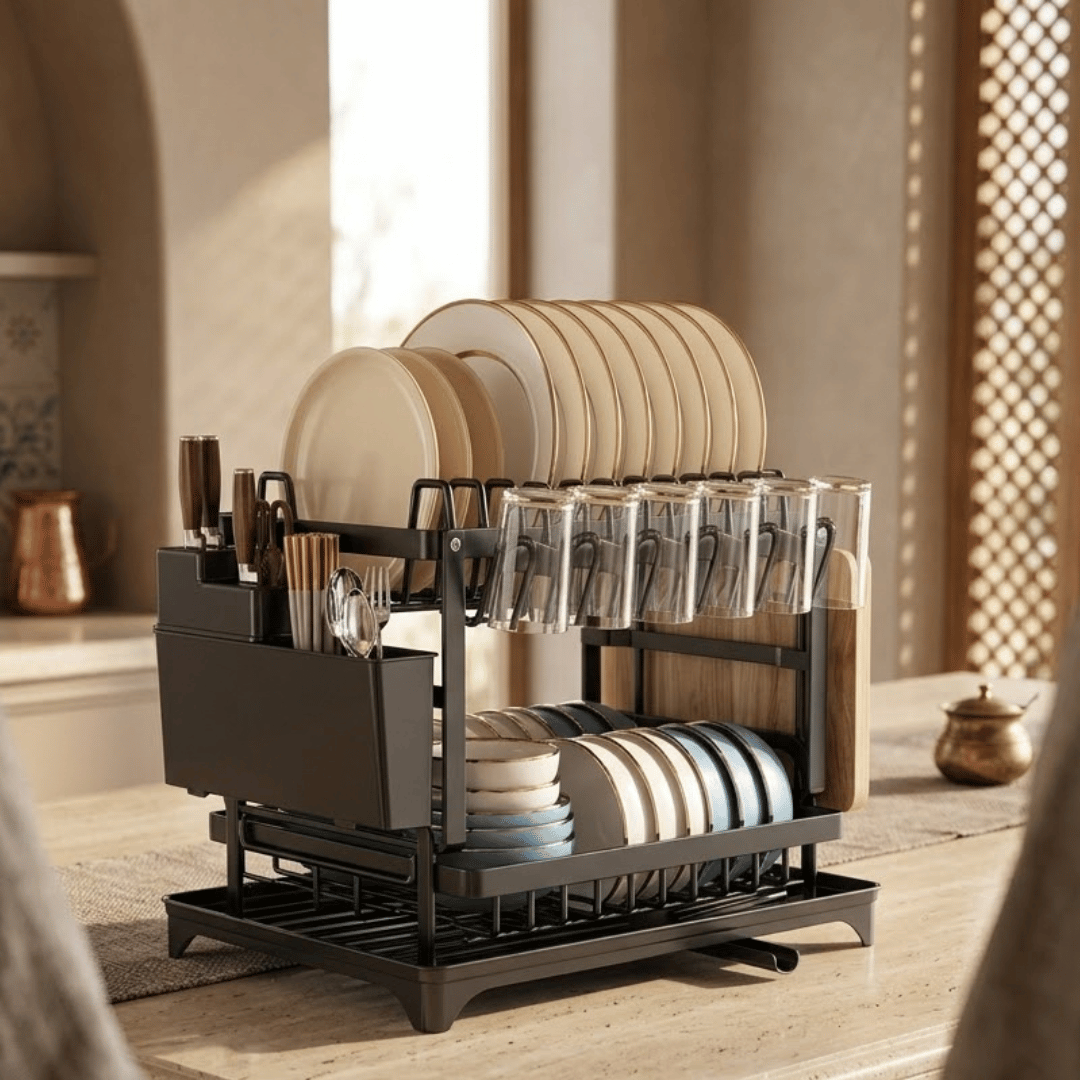 Heavy Duty Kitchen Dish Organizer With Drip Tray