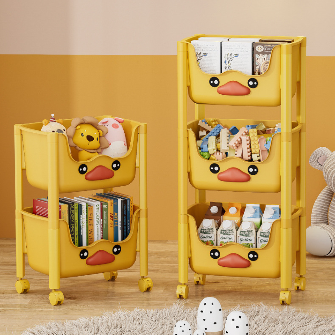 Multi-Purpose Cute Cartoon Storage Cart with Wheels