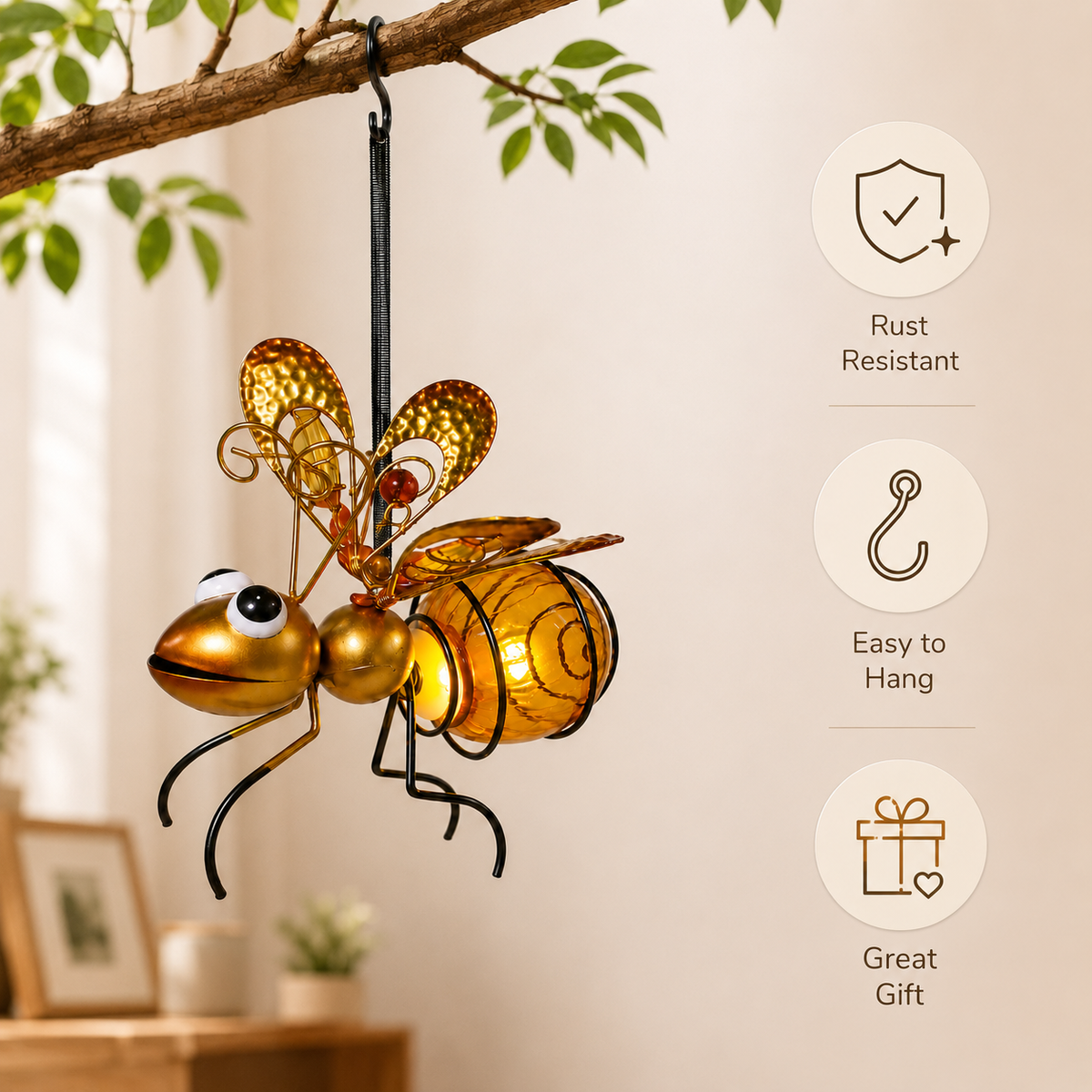 LED Solar Hanging Insect Garden Outdoor Decorative Light