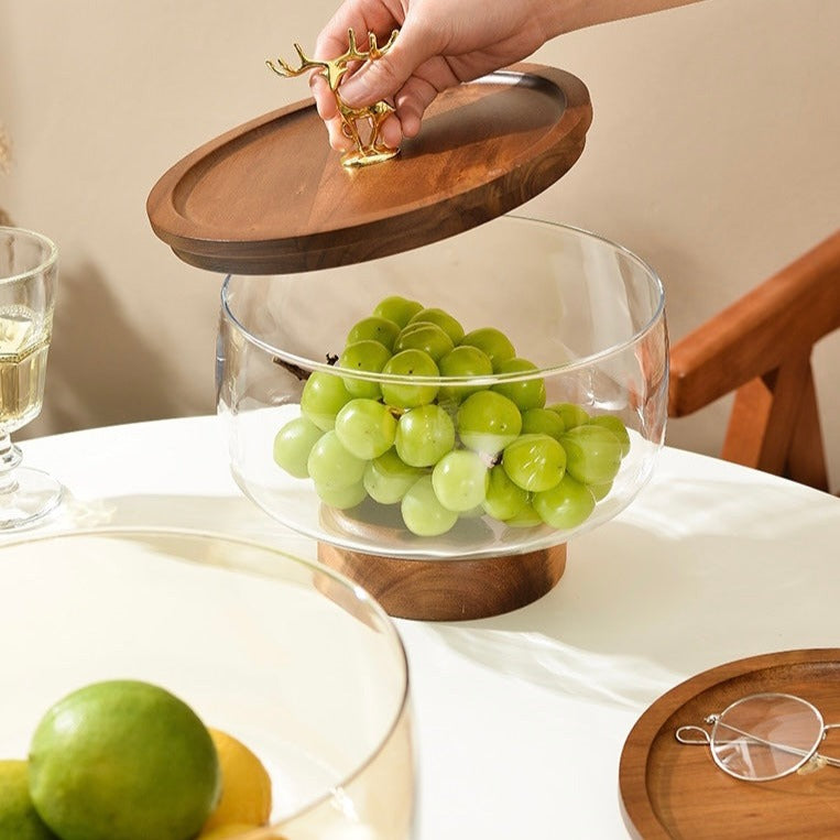 Elegant High Foot Glass Fruit Plate for Home & Kitchen Decor