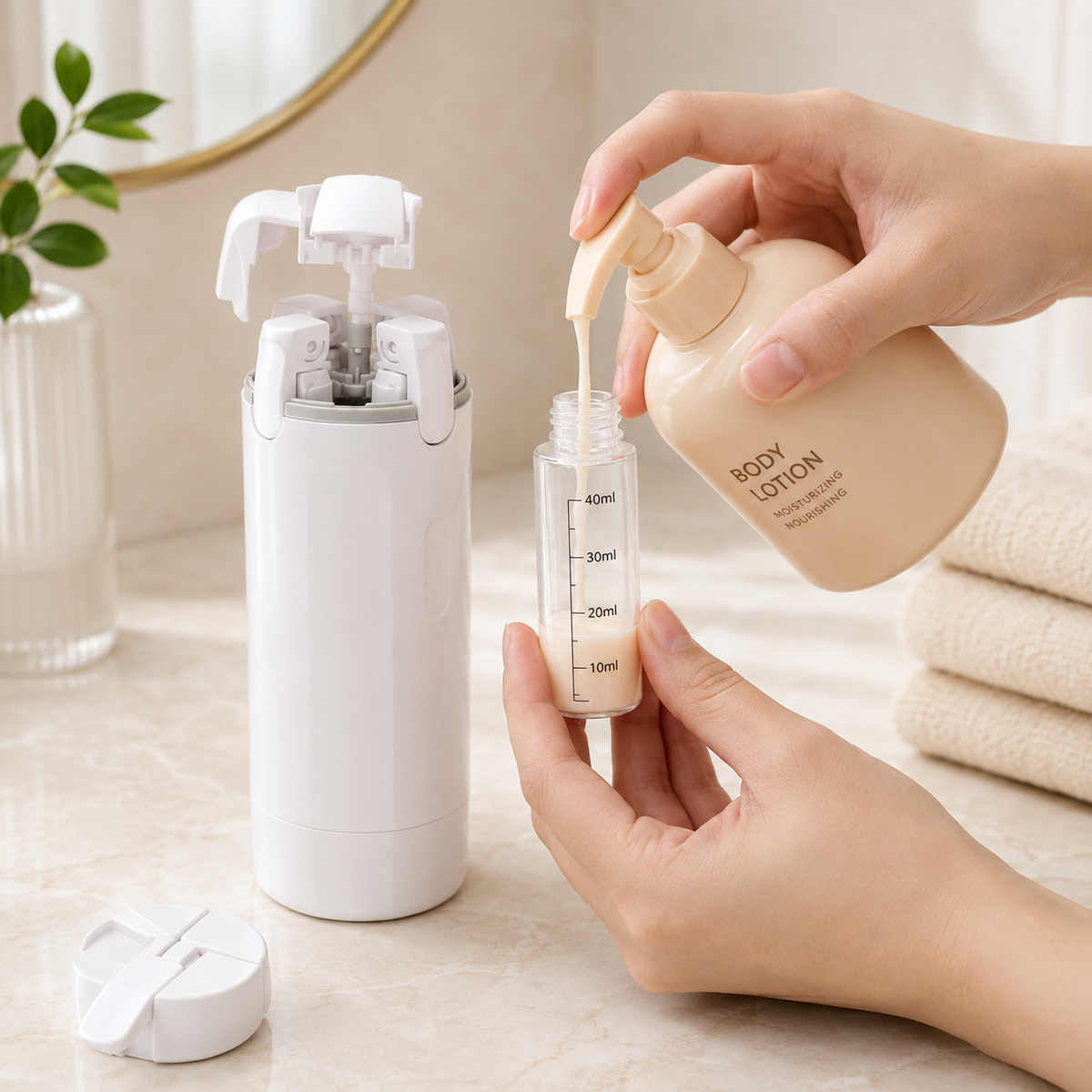 HOMERO Compact 4-in-1 Travel Refill Bottle Set - 40ml Capacity