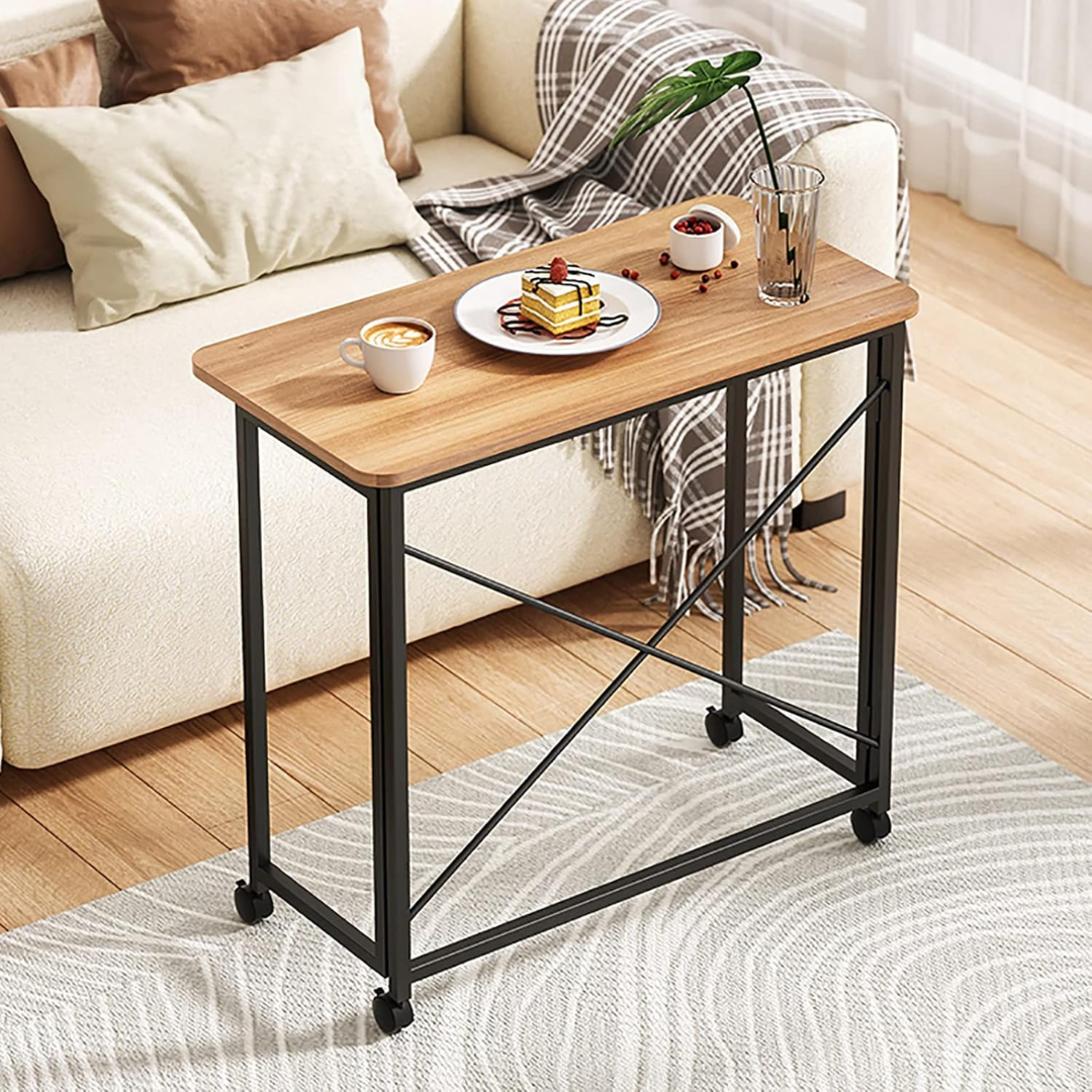 Portable Foldable Multiuse Rolling Table with Wheels