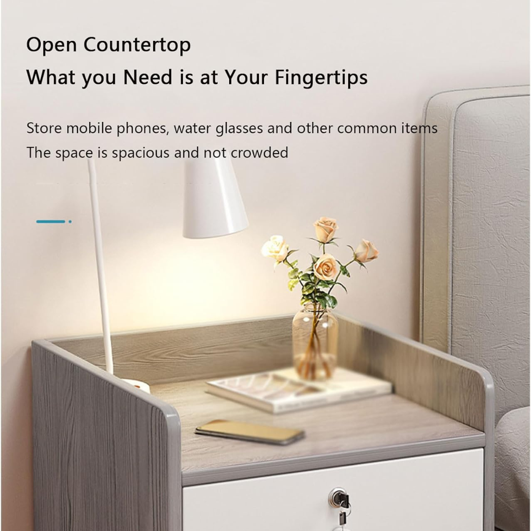 Modern Bedside Table with 2 Storage Drawers