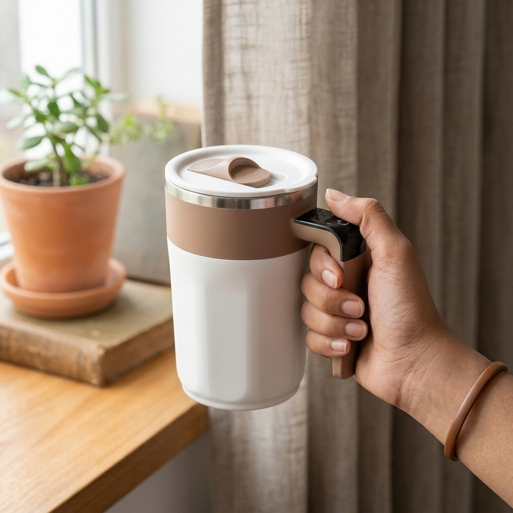Homero Automatic Stirring Coffee Rechargeable Mug with Digital Display - 400ml