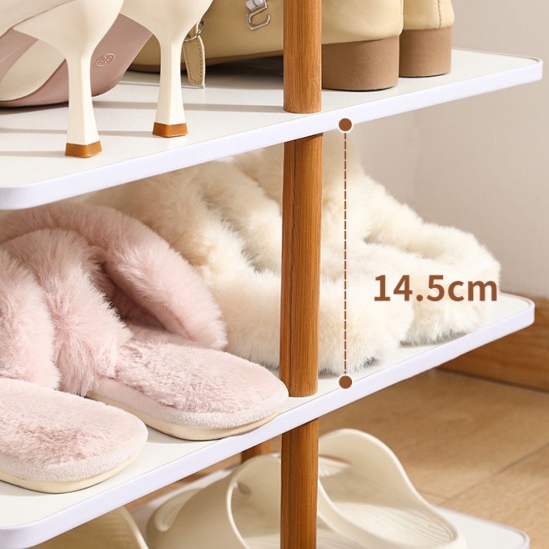 9-Tier Space Saving Multipurpose Wooden Shoe Rack