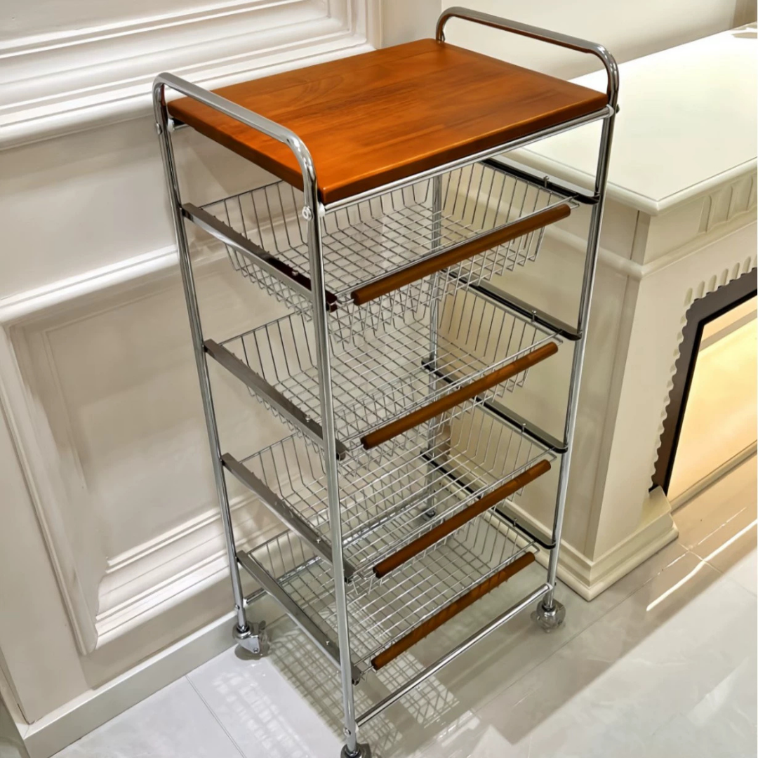 HOMERO Multi Tier Rolling Utility Storage Cart with Wheels - 5 Layer