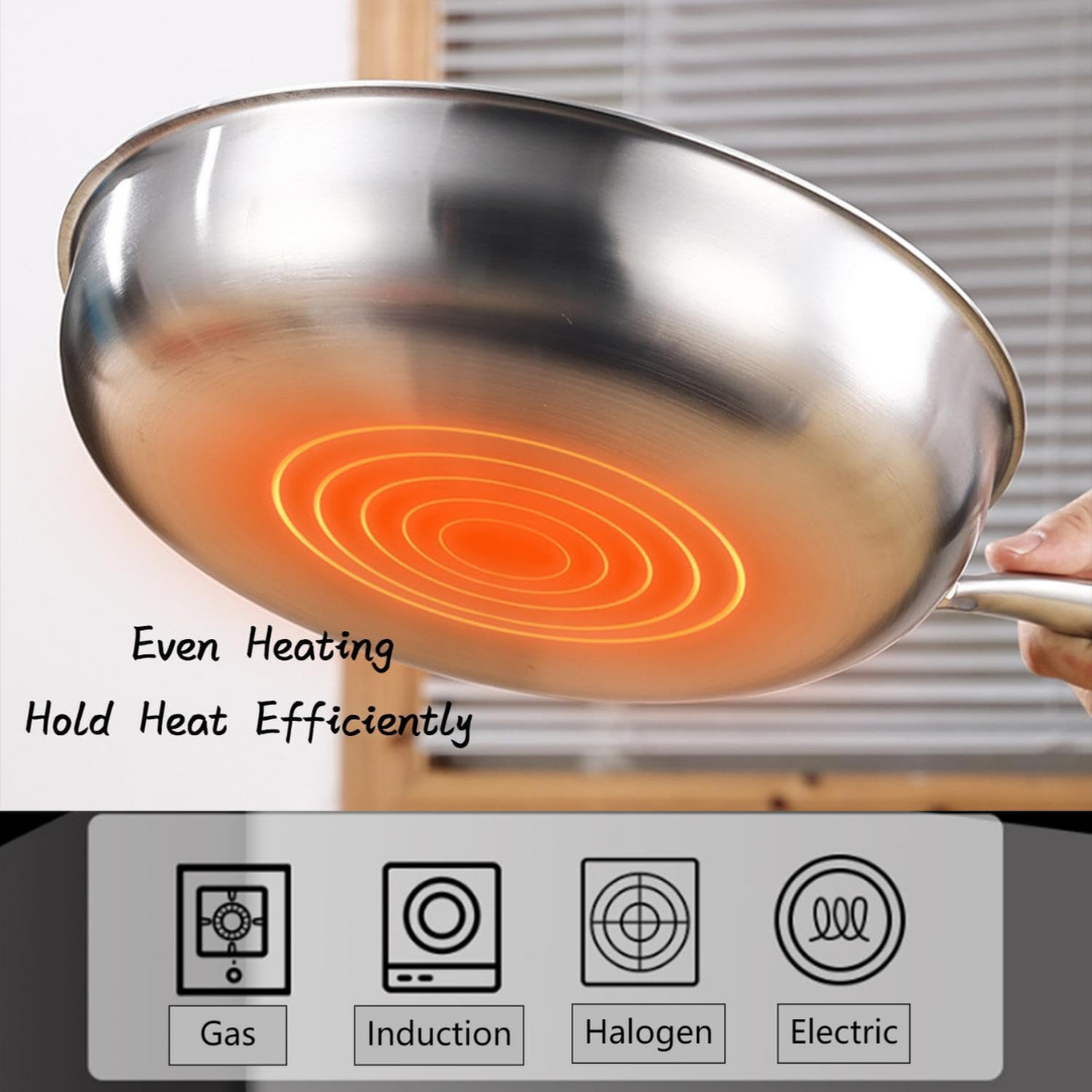 HOMERO Premium Multi-Purpose Stainless Steel Frying Pan - 26CM