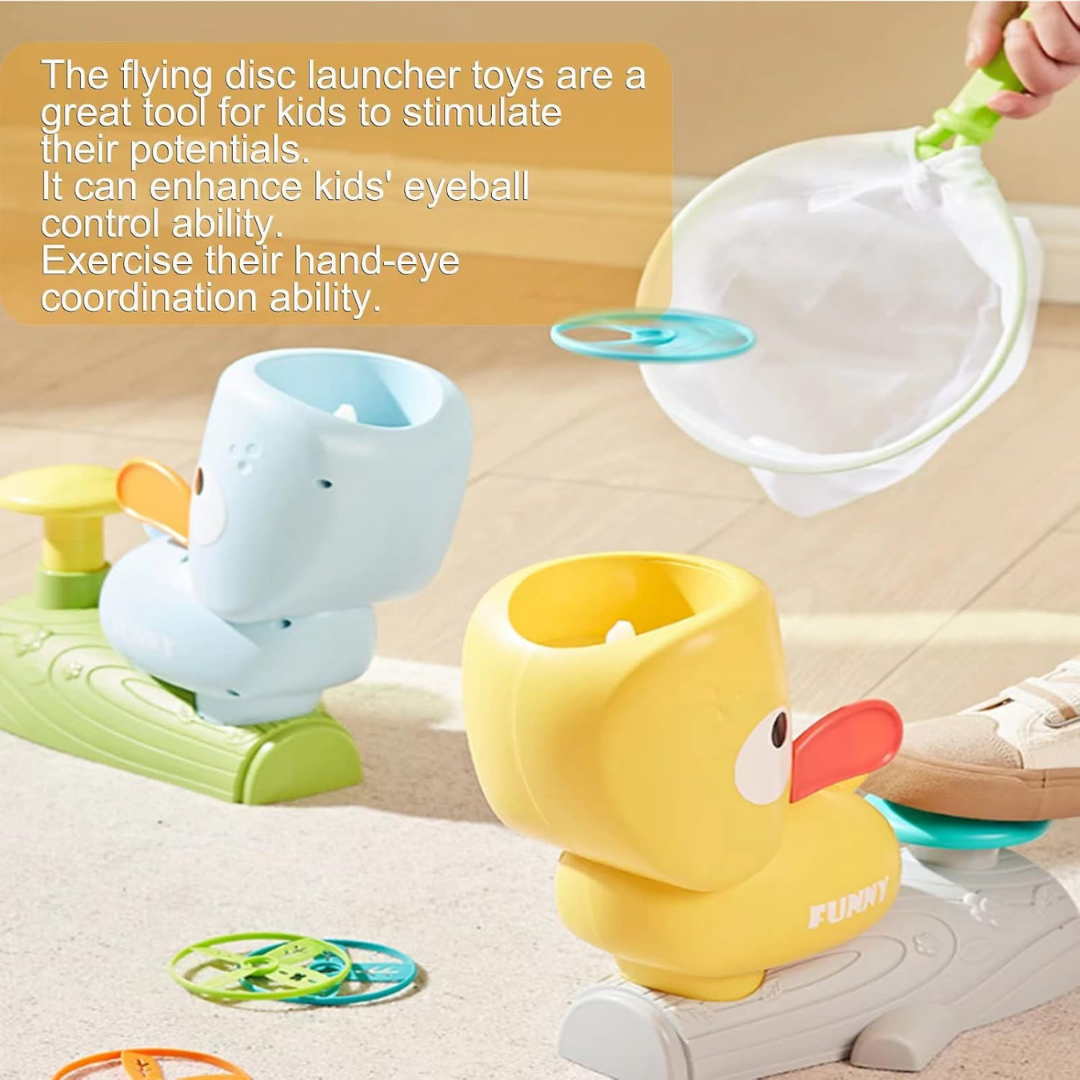 Homero Flying Disc Launcher Interactive Play Toy Duck Set